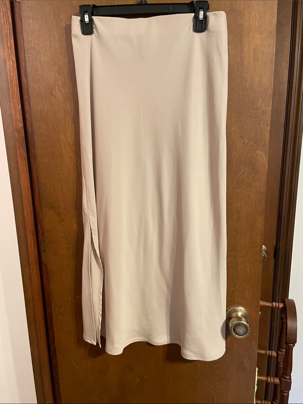a new day Cream Maxi Slip Skirt with Side Slit